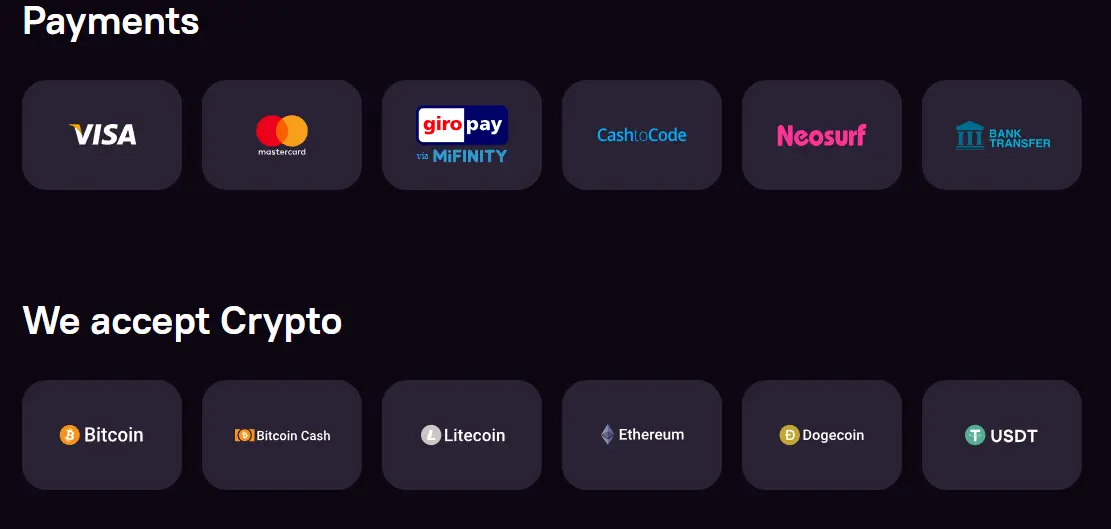 What are payment methods in online casinos in general